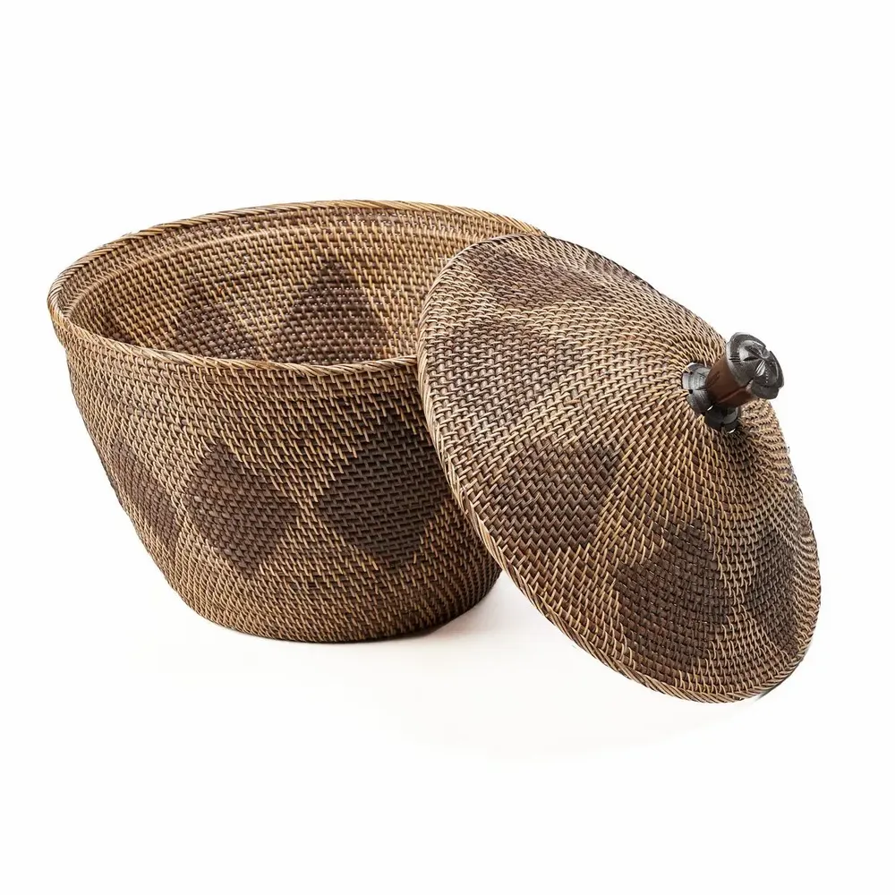 Laundry baskets - The Storage Crown Basket - Natural Brown - BAZAR BIZAR LIVING