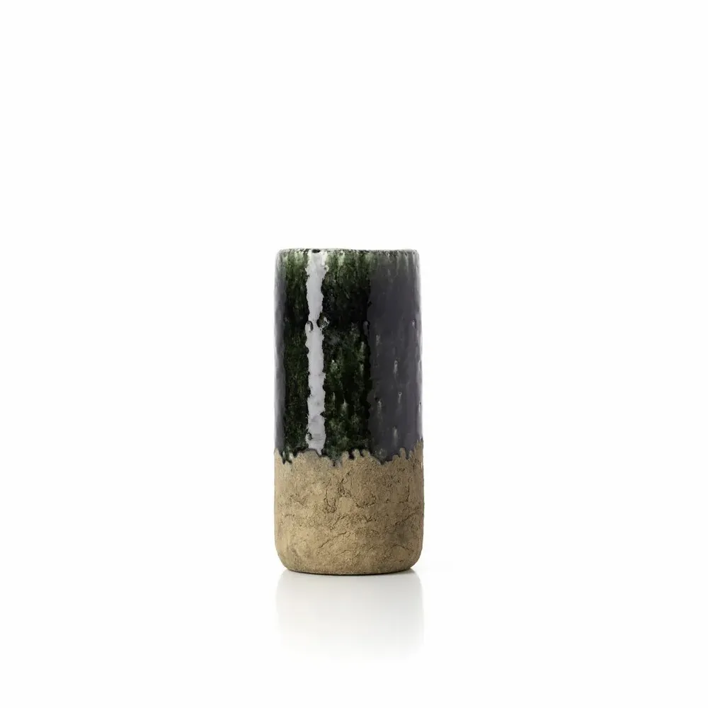 Vases - The Moss Cylinder Vase - Concrete Green - M - BAZAR BIZAR LIVING