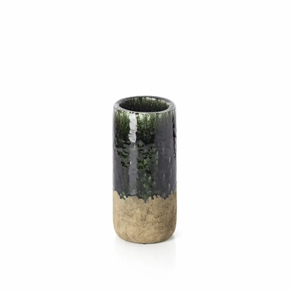 Vases - The Moss Cylinder Vase - Concrete Green - M - BAZAR BIZAR LIVING