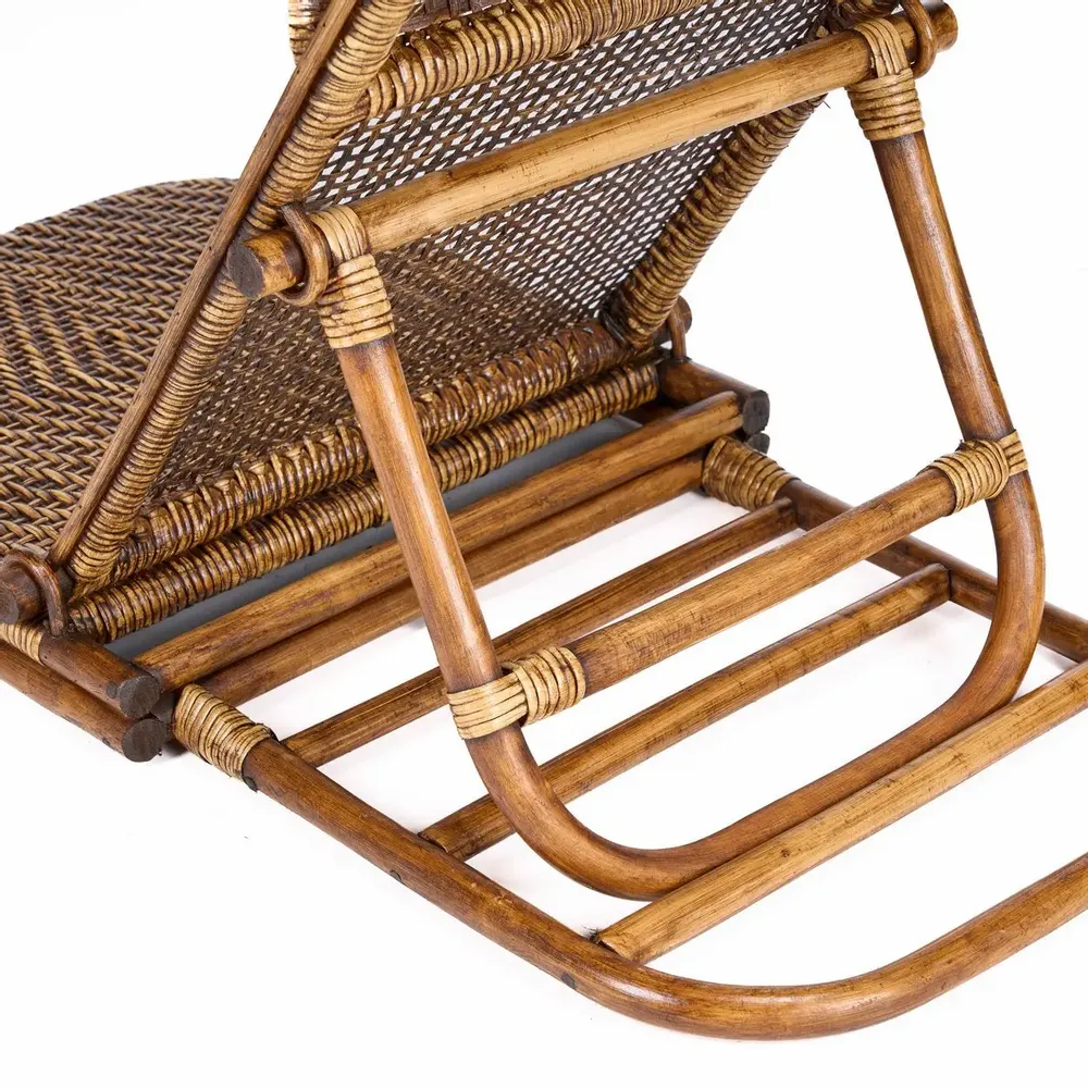 Lounge chairs - The Rattan Floor Lounger - Dark Walnut - BAZAR BIZAR LIVING