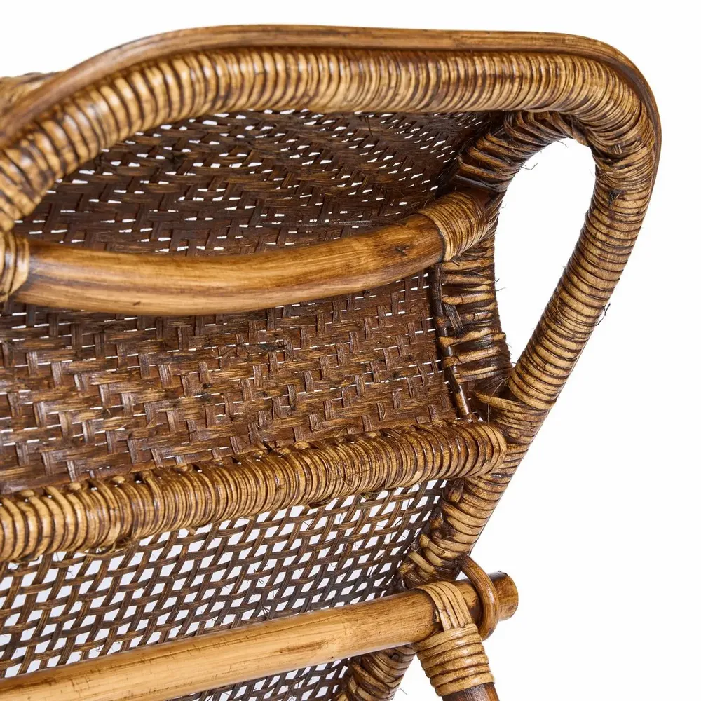 Lounge chairs - The Rattan Floor Lounger - Dark Walnut - BAZAR BIZAR LIVING