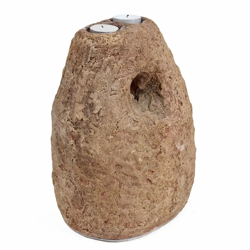 Candlesticks and candle holders - The Terra Totem Candle Holder - Brown - BAZAR BIZAR LIVING