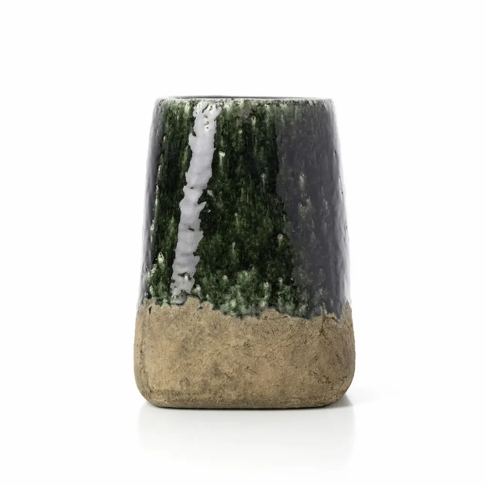 Flower pots - The Moss Conical Planter - Concrete Green - L - BAZAR BIZAR LIVING