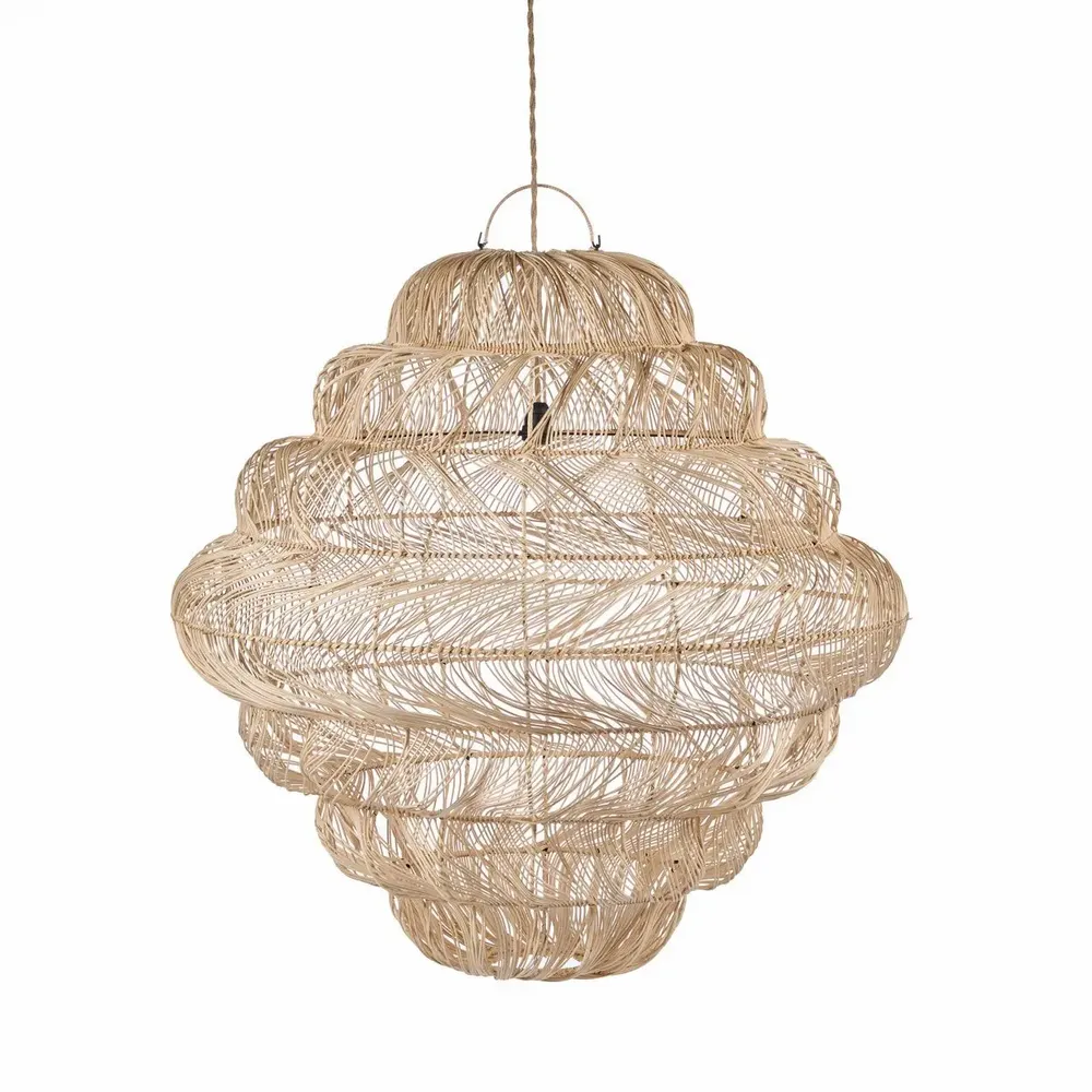 Ceiling lights - The Aurora Puff Pendant - Natural - XL - BAZAR BIZAR LIVING