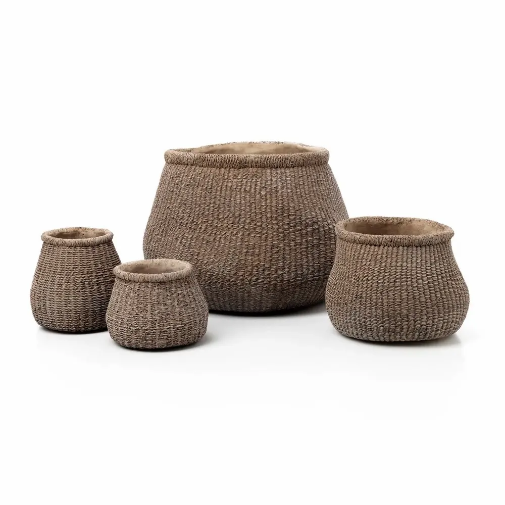 Flower pots - The Faux-Puff Planter - Brown - L - BAZAR BIZAR LIVING