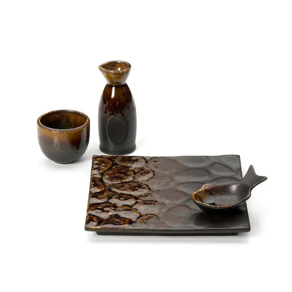 Everyday plates - The Merapi Square Plate - Brown - BAZAR BIZAR LIVING