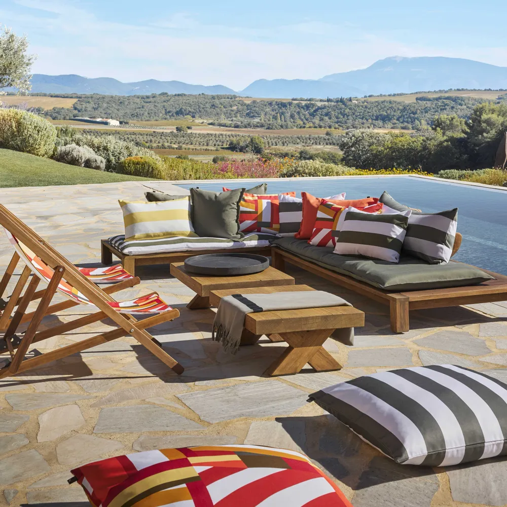 Accessoires de déco extérieure - Coussin, bain de soleil et chilienne Riviera - HAOMY