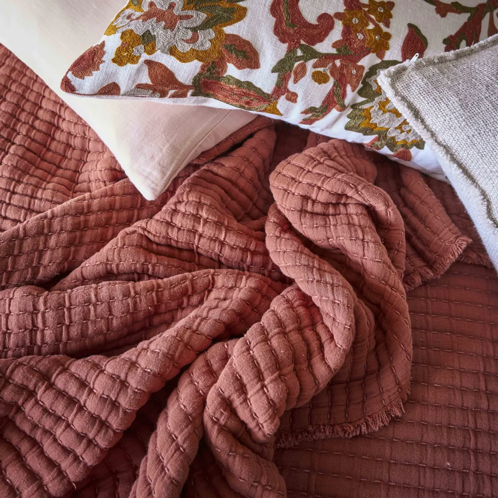 Fabric cushions - Tivoli plaid and bedspread - HAOMY