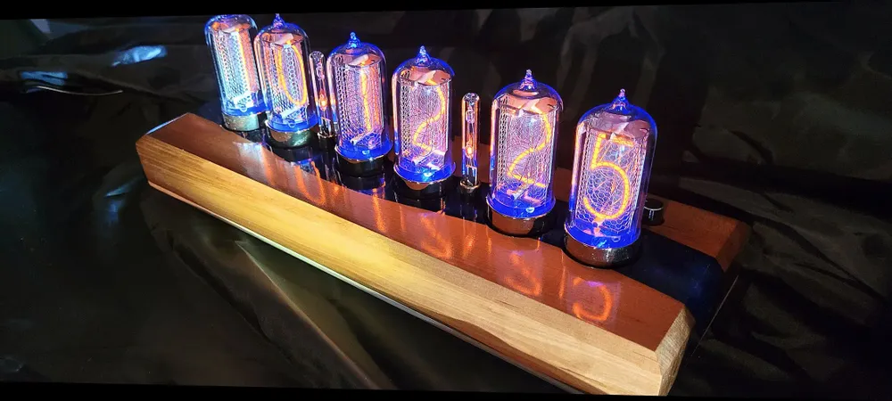 Clocks - Nixie clock: The ZIN18 blue - NIXIEFAB FRANCE