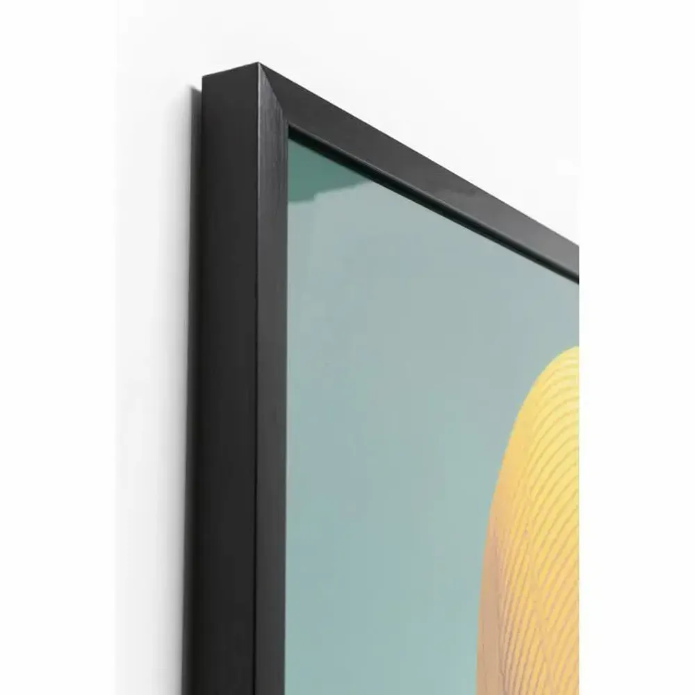 Photos d'art - Tableau encadré LED Chapeau de soleil Femme Jaune 80x80cm - KARE DESIGN