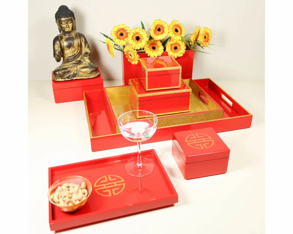 Trays - Handle Tray , " Chips " Collection & Double Happiness - PACIFIC CONNECTIONS