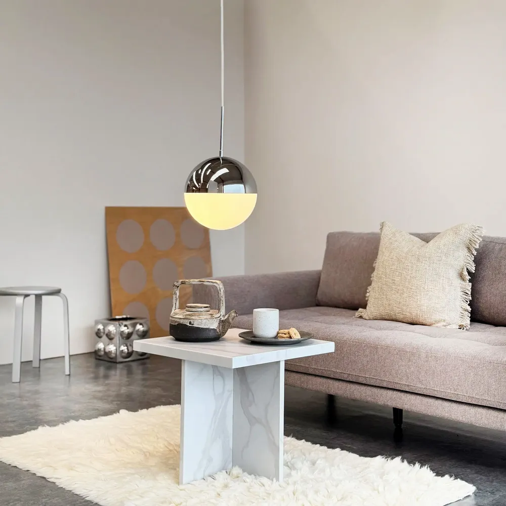 Suspensions - Lampe suspendue Nova D25 opale/chromée - DYBERG LARSEN