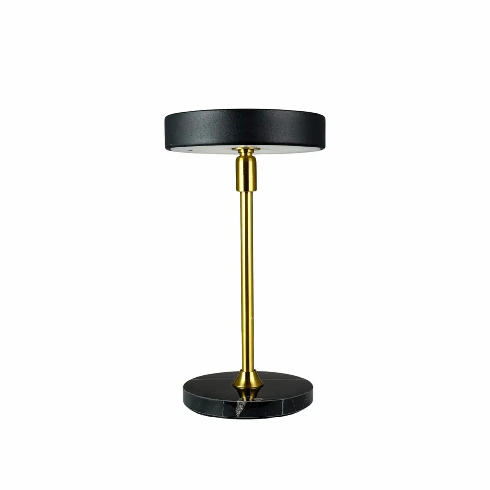 Table lamps - MOONLIGHT Mini LED rechargeable table lamp black, brass, marble - DYBERG LARSEN
