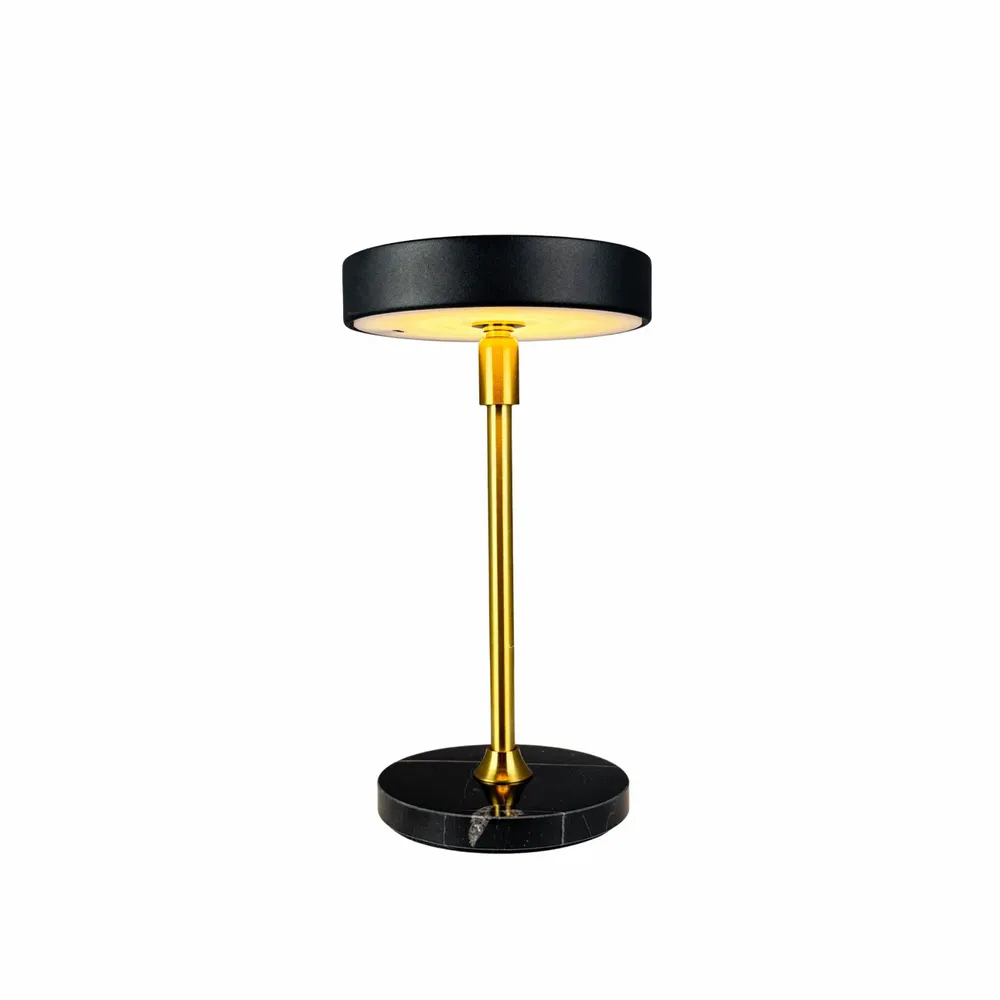 Table lamps - MOONLIGHT Mini LED rechargeable table lamp black, brass, marble - DYBERG LARSEN