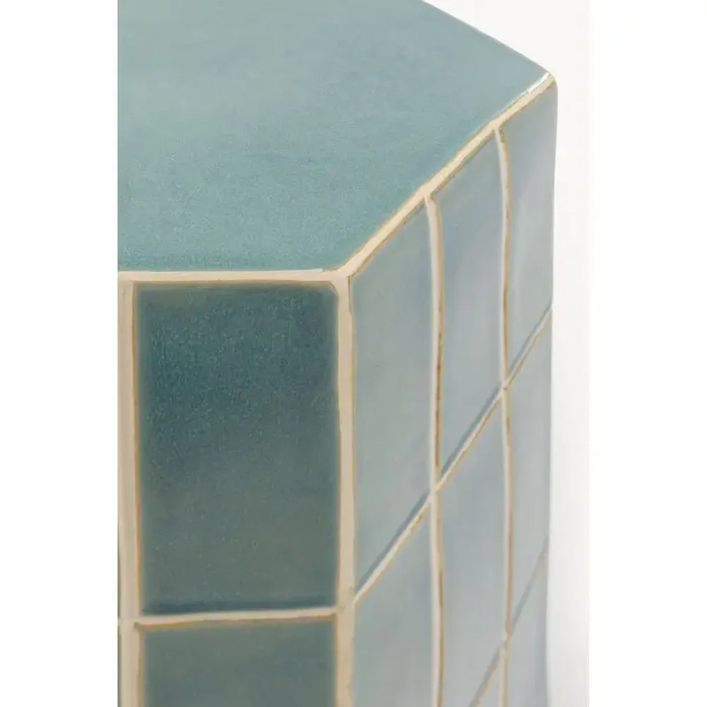 Coffee tables - Bliss Tile Side Table Blue 41cm - KARE DESIGN