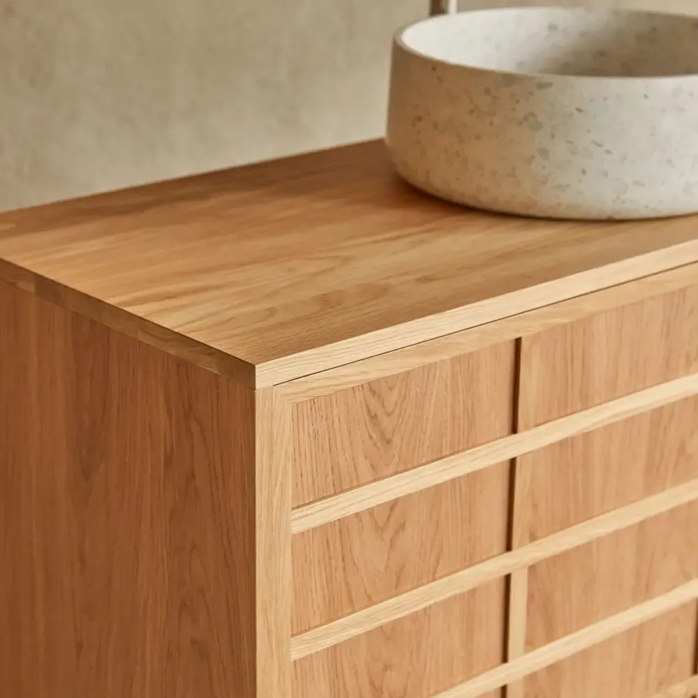 Bathroom equipment - Miu Meuble salle de bain en chêne 115 cm - TIKAMOON