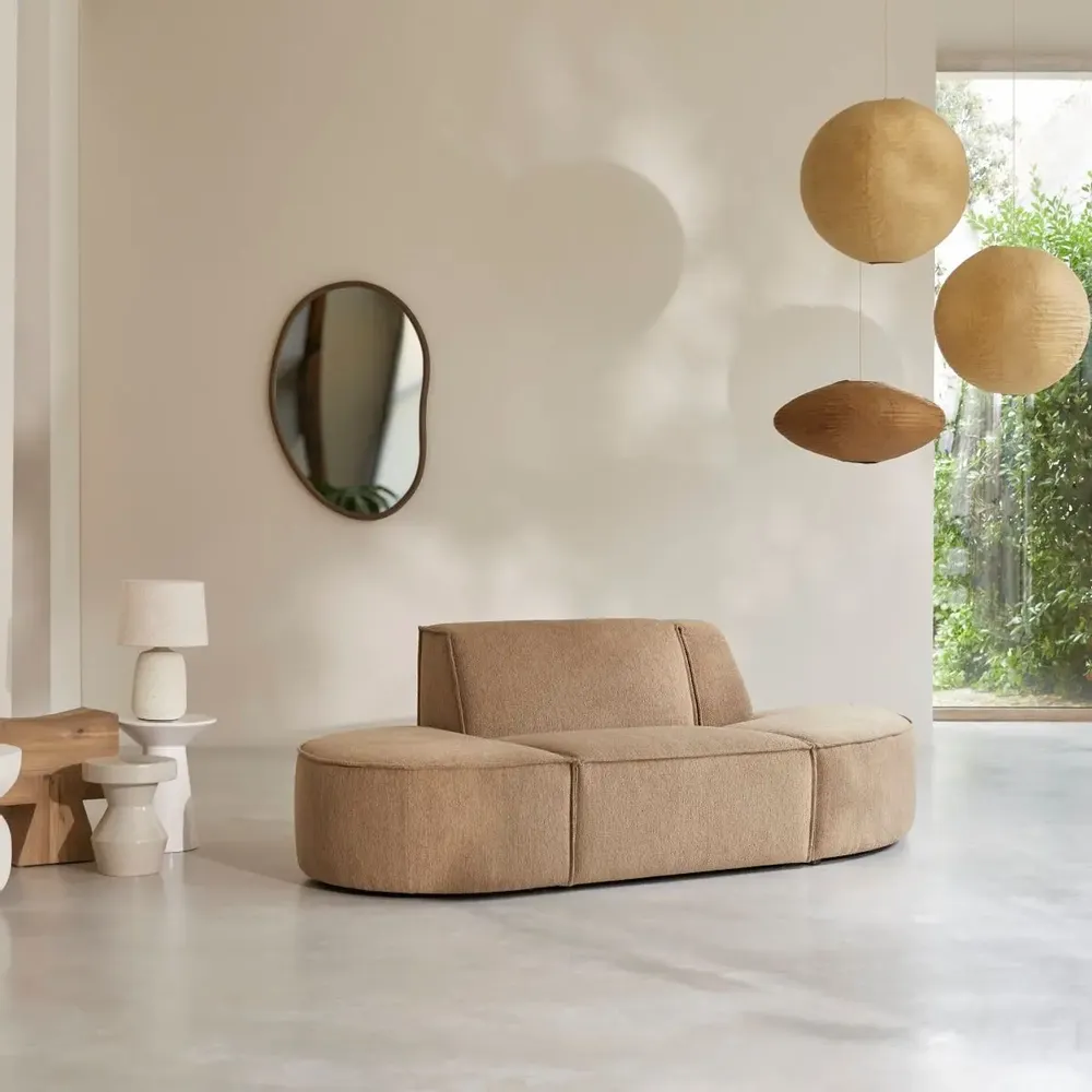 Canapés - Dario  Banquette modulable en tissu camel, 2 places - TIKAMOON