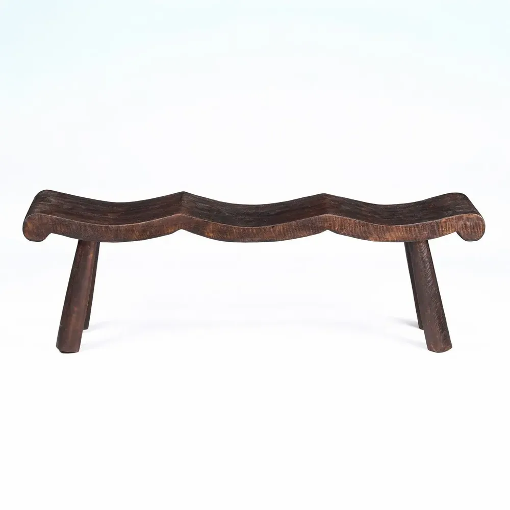 Benches - The Lombok Wave Bench - Dark Walnut - M - BAZAR BIZAR LIVING