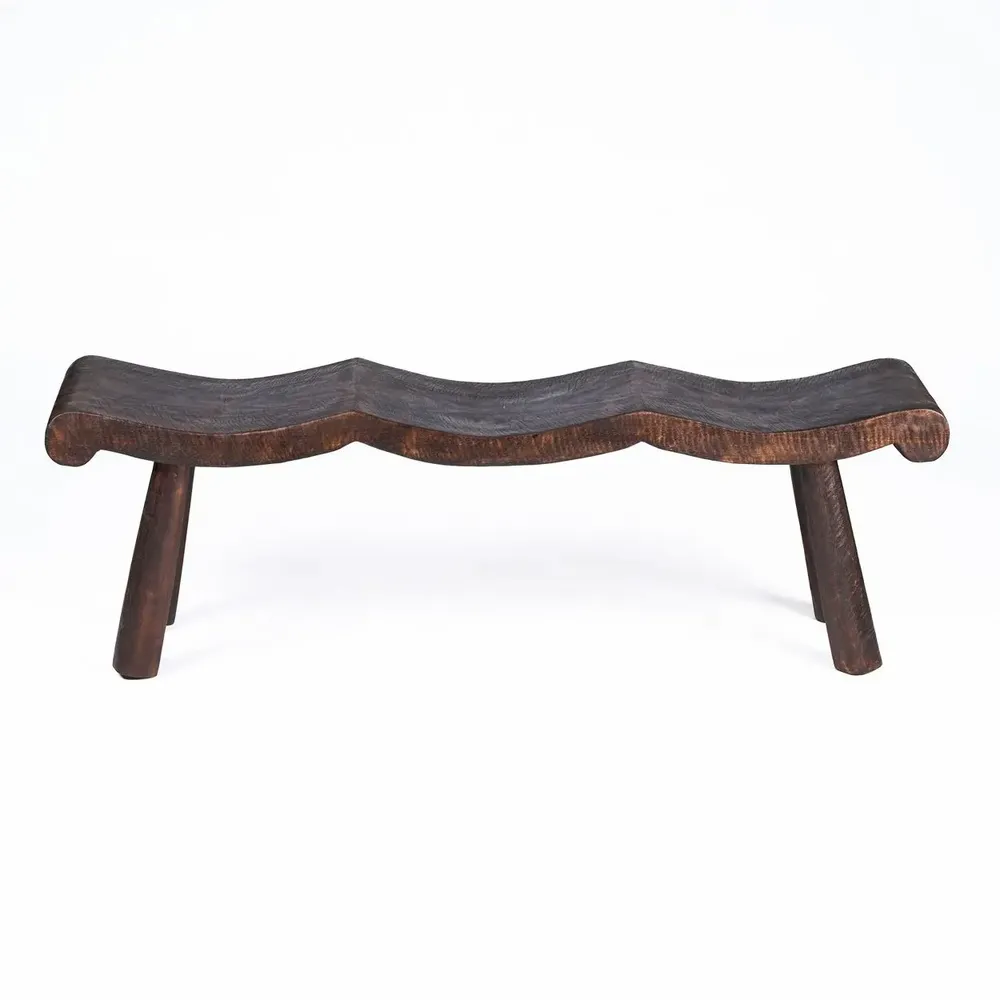 Benches - The Lombok Wave Bench - Dark Walnut - M - BAZAR BIZAR LIVING
