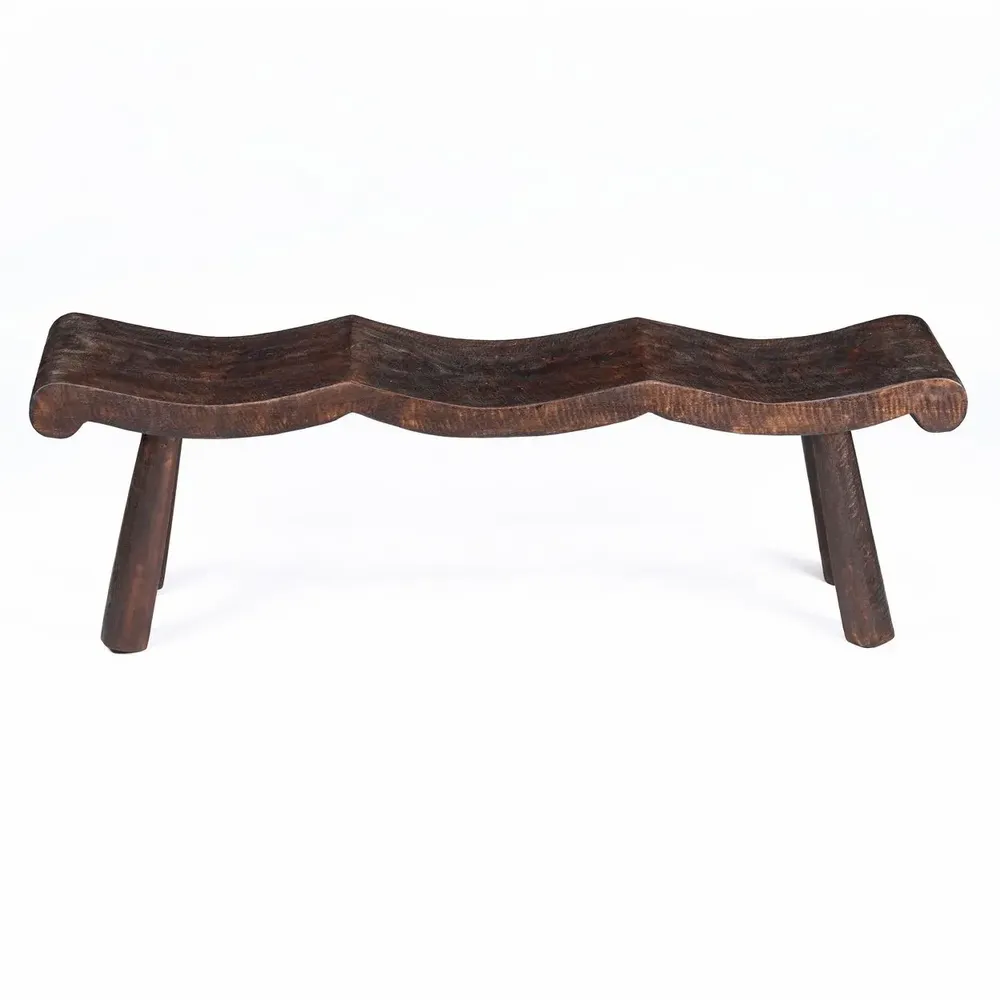 Benches - The Lombok Wave Bench - Dark Walnut - M - BAZAR BIZAR LIVING