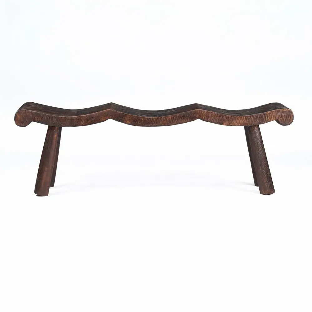 Benches - The Lombok Wave Bench - Dark Walnut - M - BAZAR BIZAR LIVING