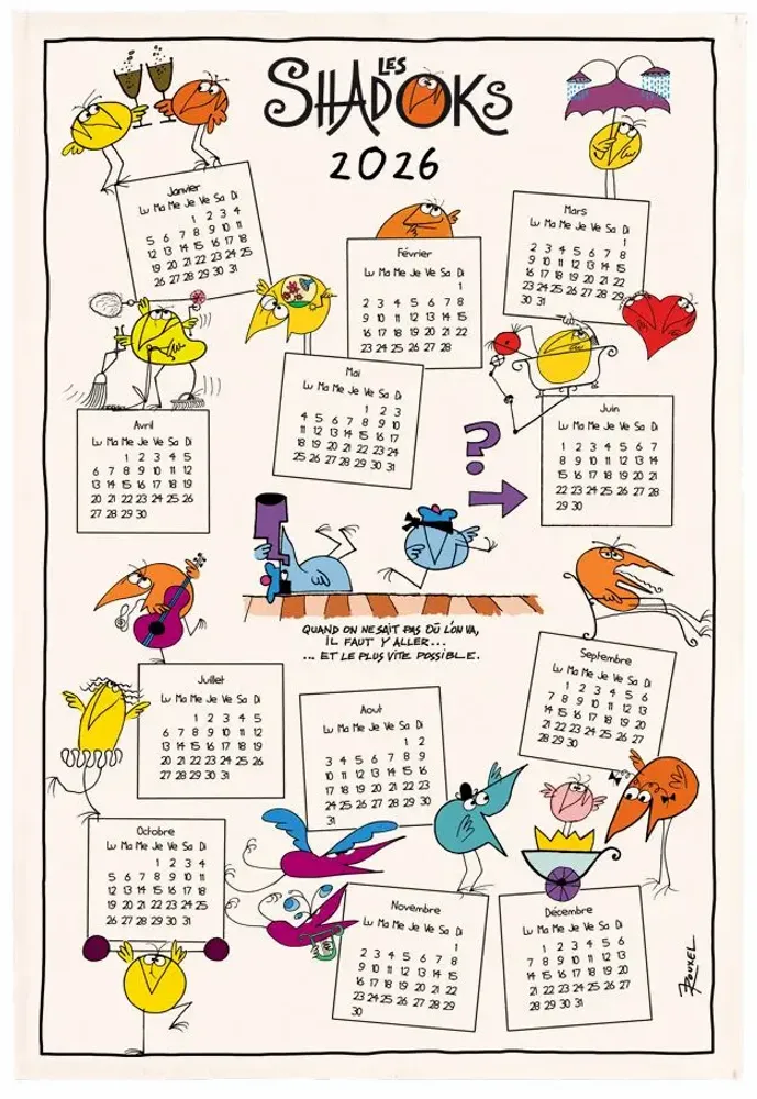Dish towels - Shadoks Calendrier 2026 Tea Towel Écru 48 X 72 - MAISON VIVARAISE - SDE VIVARAISE WINKLER