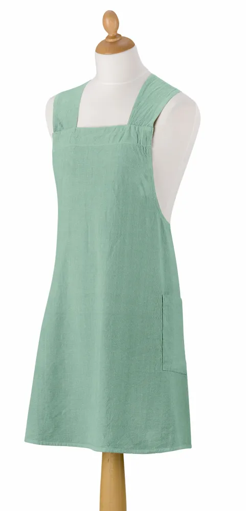 Aprons - Recycled Japanese kitchen apron Haru Aqua 78 X 100 - MAISON VIVARAISE - SDE VIVARAISE WINKLER