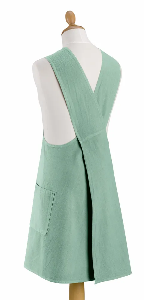 Aprons - Recycled Japanese kitchen apron Haru Aqua 78 X 100 - MAISON VIVARAISE - SDE VIVARAISE WINKLER