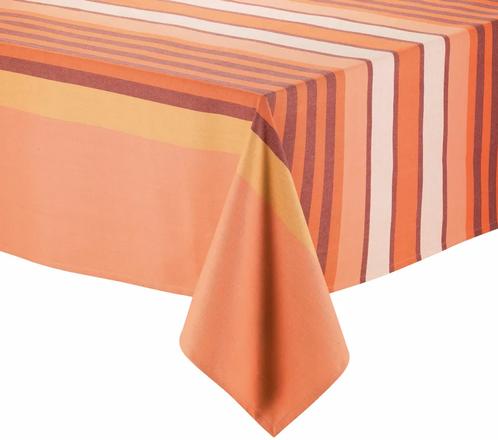 Nappes - Nappe recyclée Yuna enduite Terracotta 170 x 170 - MAISON VIVARAISE - SDE VIVARAISE WINKLER