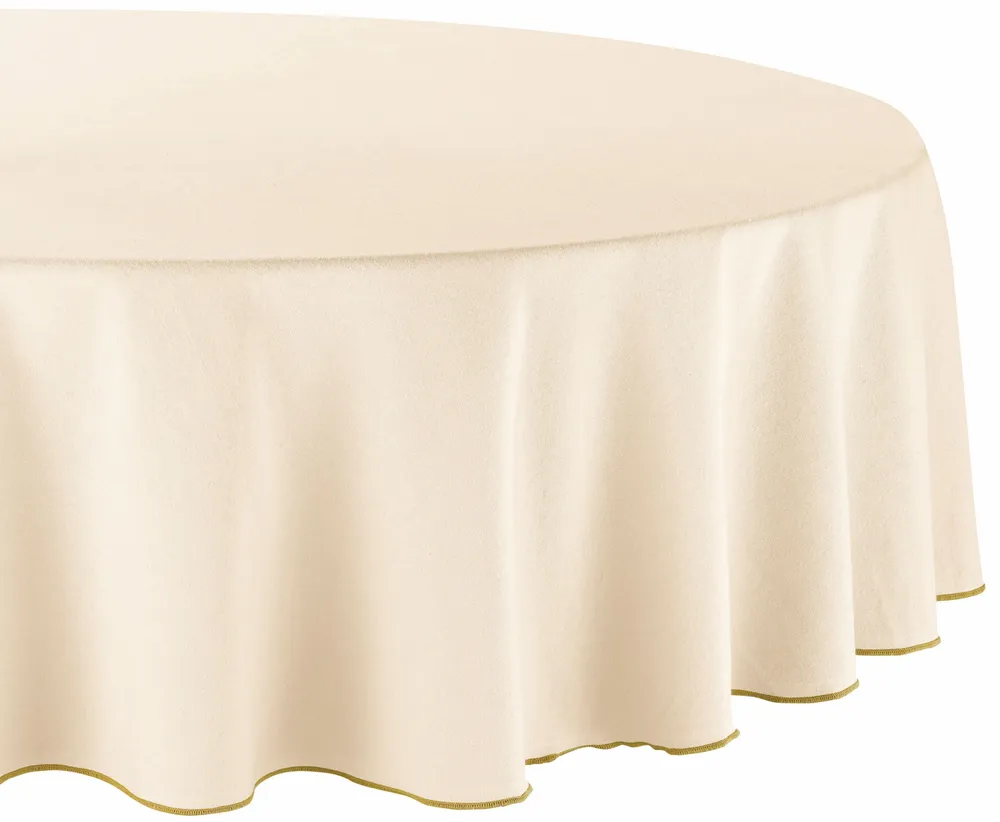 Table cloths - Recycled Tablecloth Grace Ficelle Diamètre 160 - MAISON VIVARAISE - SDE VIVARAISE WINKLER