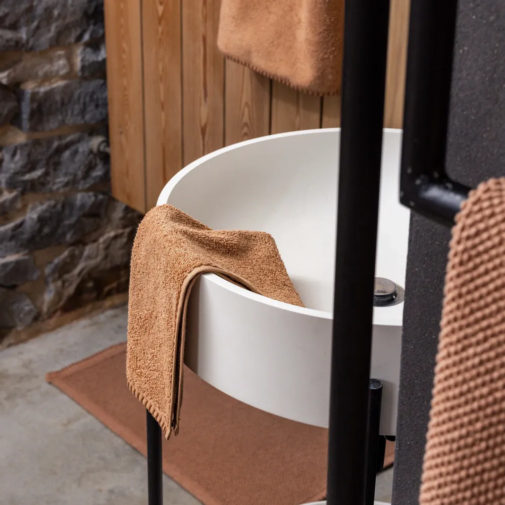 Serviettes de bain - Serviette invité Bora Cannelle 30 x 50 - MAISON VIVARAISE - SDE VIVARAISE WINKLER