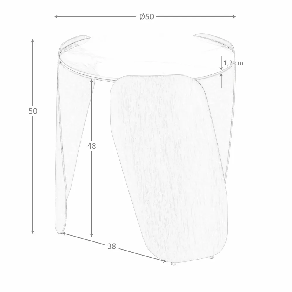 Other tables - Round corner table in porcelain marble and bronze-coloured steel - ANGEL CERDÁ