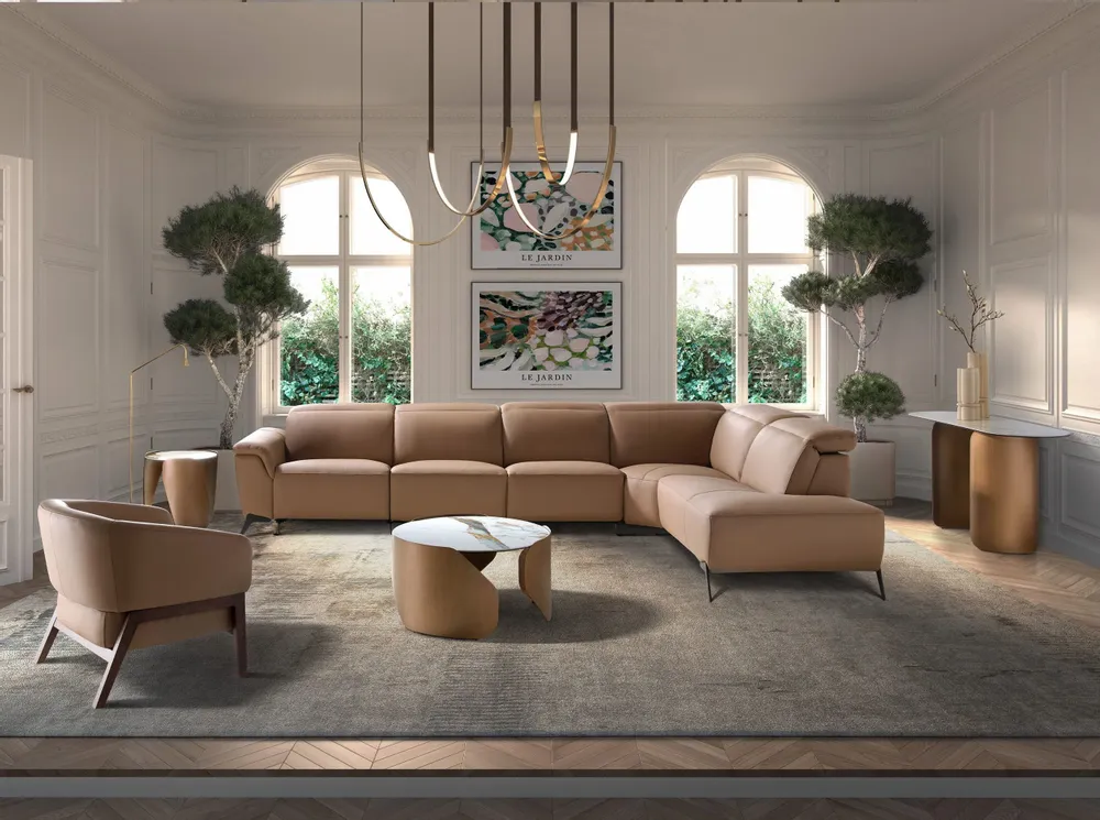 Consoles - Console ovale en demi-cercle en marbre porcelainé et acier couleur bro - ANGEL CERDÁ