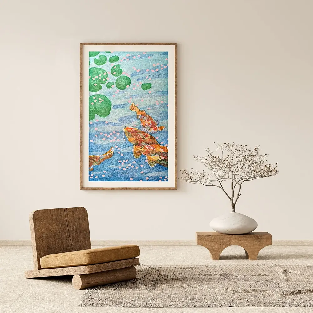 Paintings - The pond near the cherry tree - MORGANE ROGLIANTI