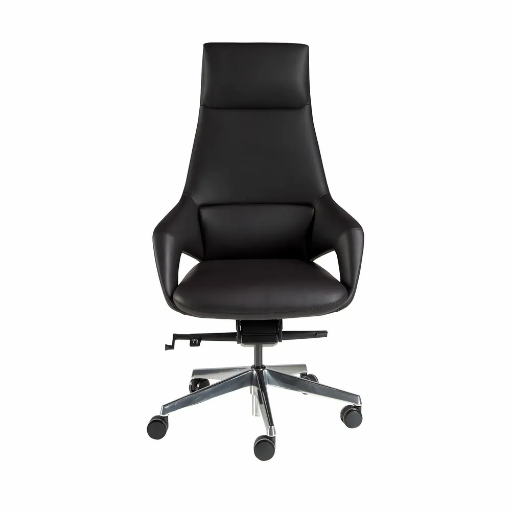 Chaises - Fauteuil de bureau pivotant en similicuir noir - ANGEL CERDÁ
