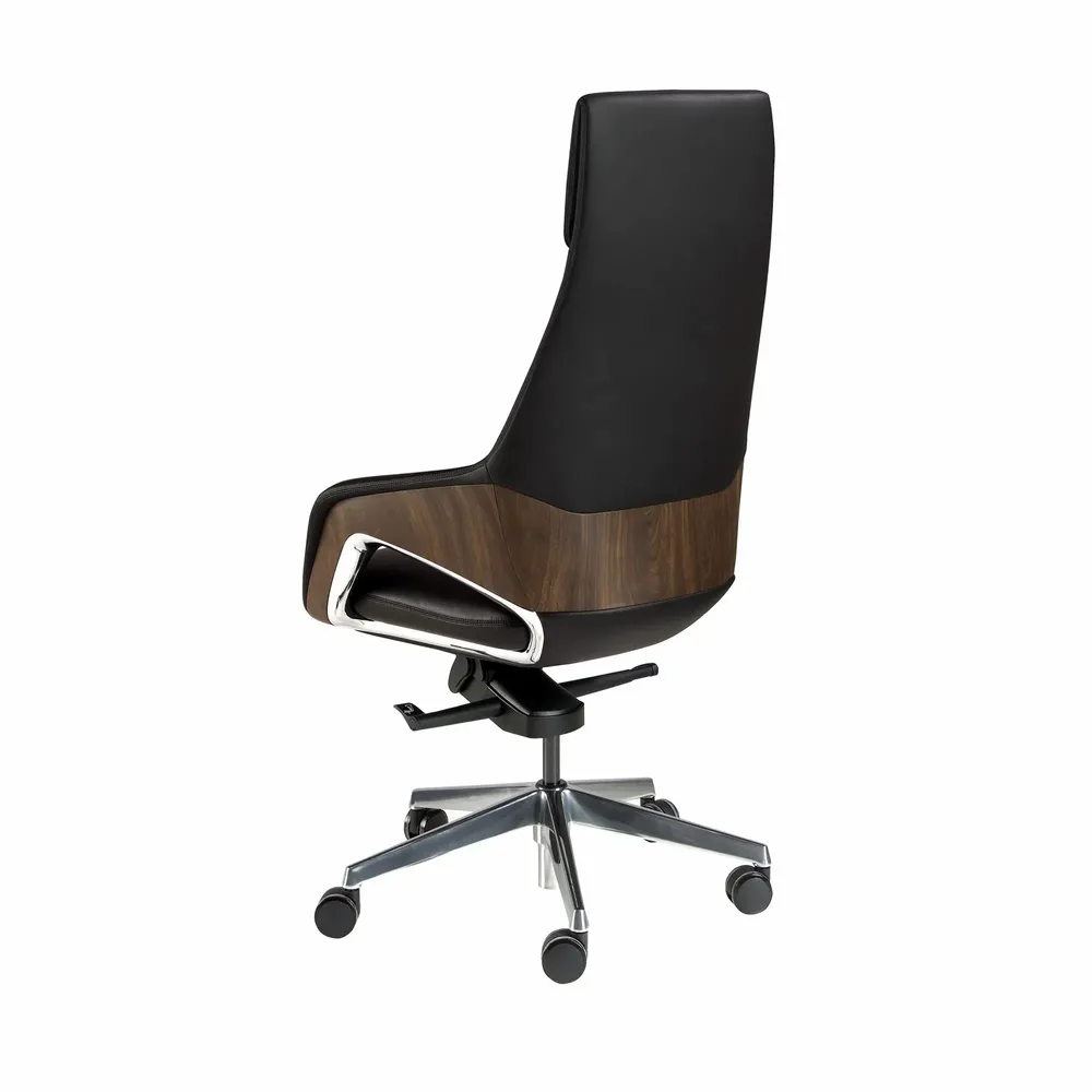 Chaises - Fauteuil de bureau pivotant en similicuir noir - ANGEL CERDÁ
