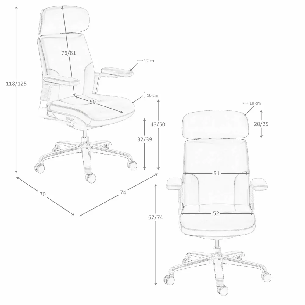 Chairs - Brown leatherette Swivel Office Chair - ANGEL CERDÁ