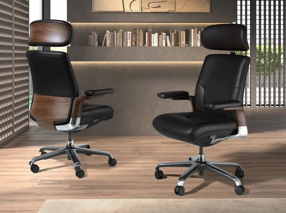 Chairs - Black leatherette Swivel Office Chair - ANGEL CERDÁ