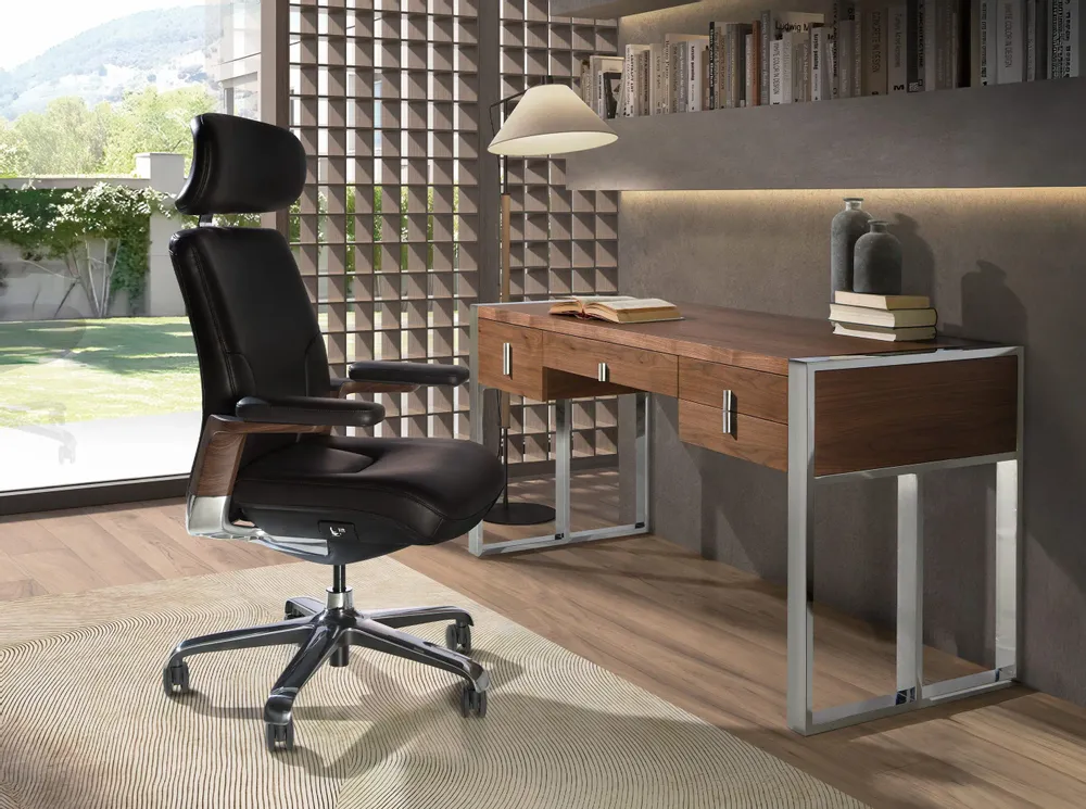 Chairs - Black leatherette Swivel Office Chair - ANGEL CERDÁ