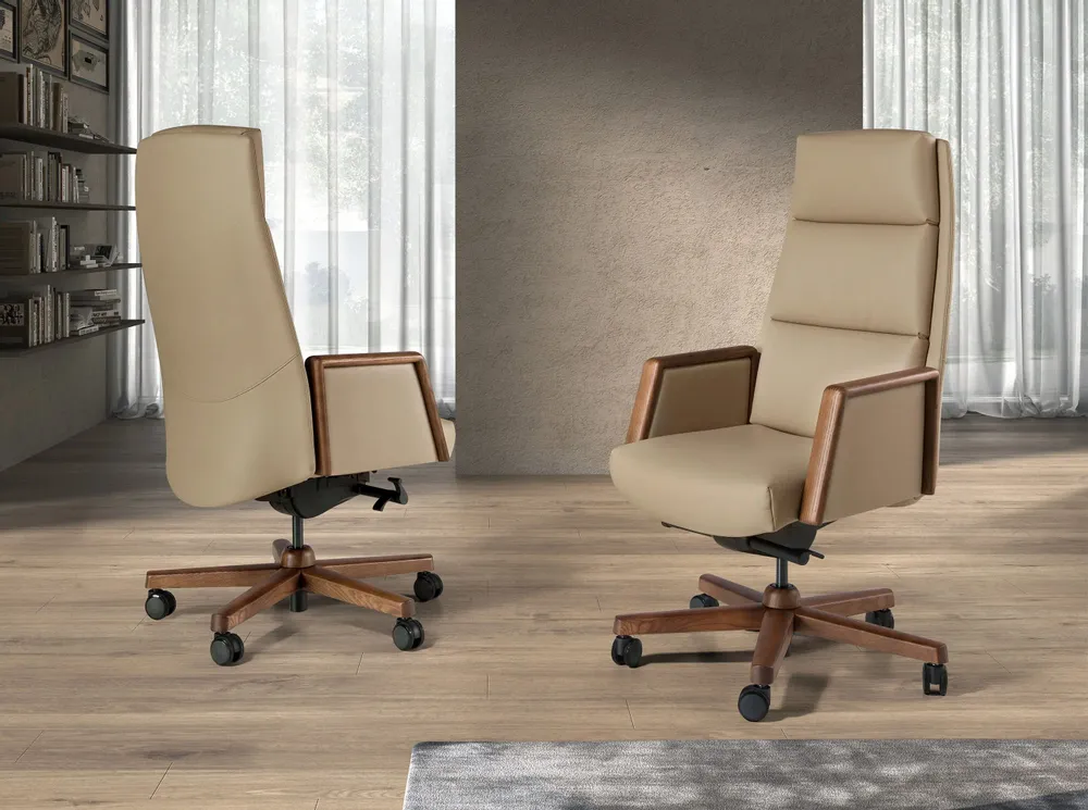 Chairs - Mink leatherette Swivel Office Chair - ANGEL CERDÁ