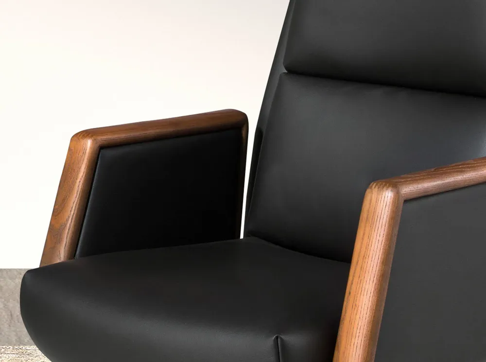 Chaises - Fauteuil de bureau pivotant en similicuir noir - ANGEL CERDÁ