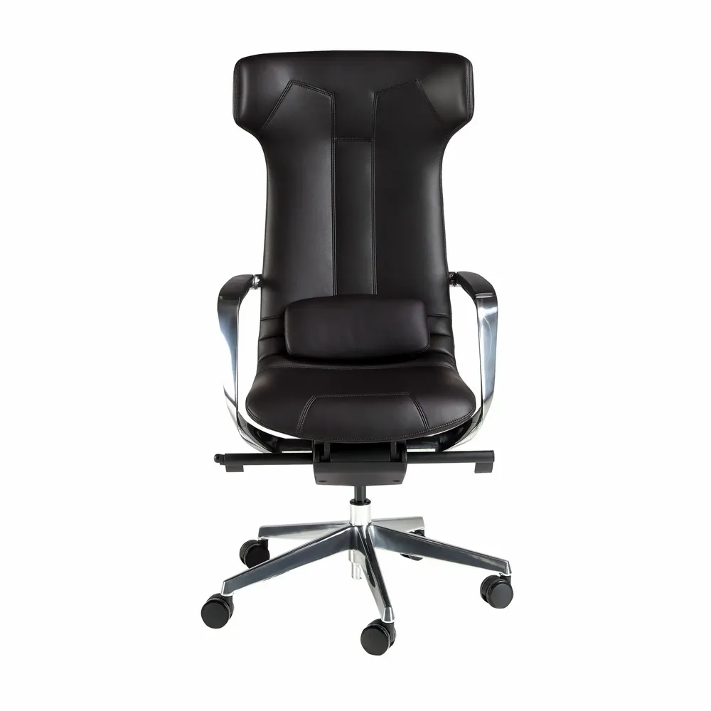 Chaises - Fauteuil de bureau pivotant en similicuir noir - ANGEL CERDÁ