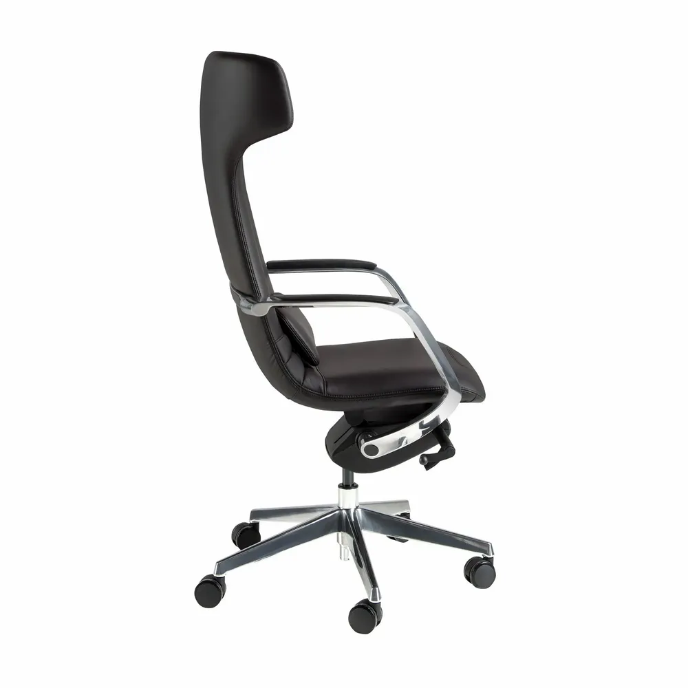 Chaises - Fauteuil de bureau pivotant en similicuir noir - ANGEL CERDÁ