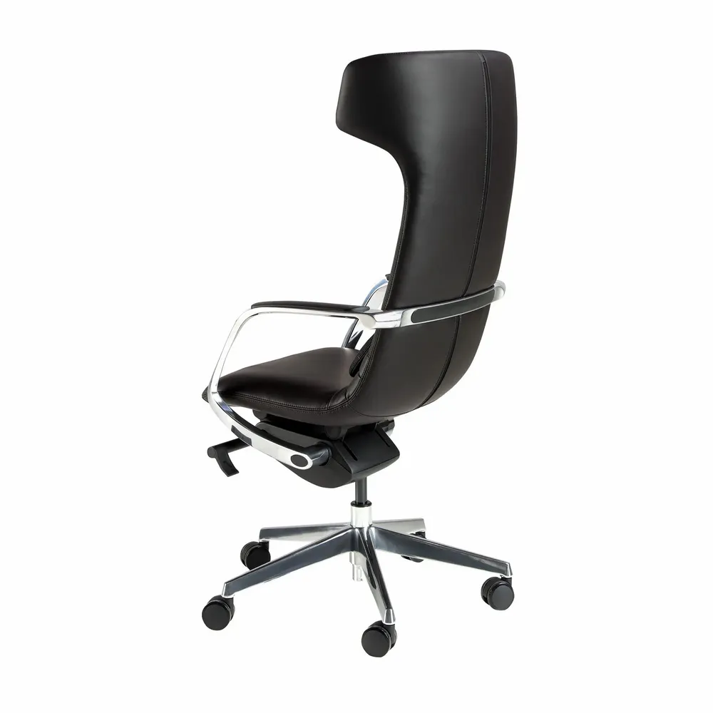 Chaises - Fauteuil de bureau pivotant en similicuir noir - ANGEL CERDÁ