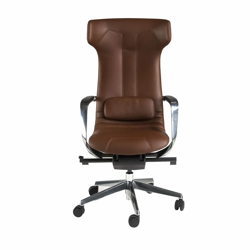 Chairs - Brown leatherette  swivel office chair - ANGEL CERDÁ