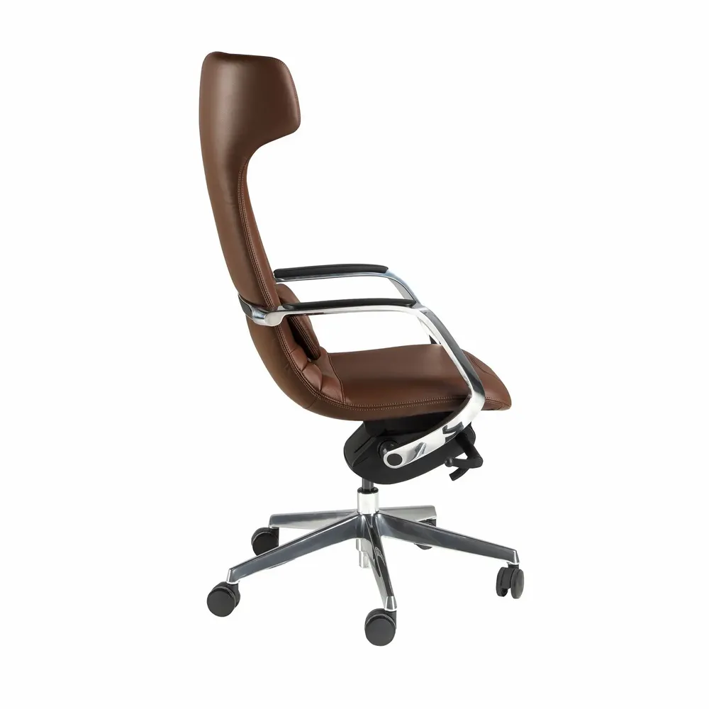 Chairs - Brown leatherette  swivel office chair - ANGEL CERDÁ
