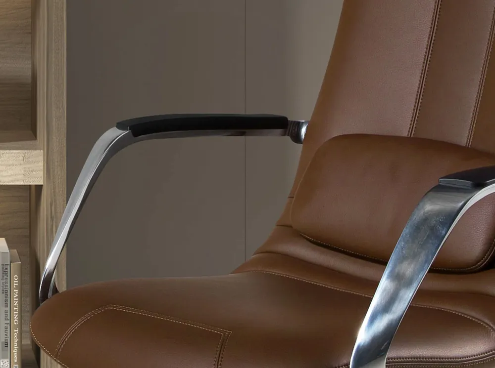 Chairs - Brown leatherette  swivel office chair - ANGEL CERDÁ