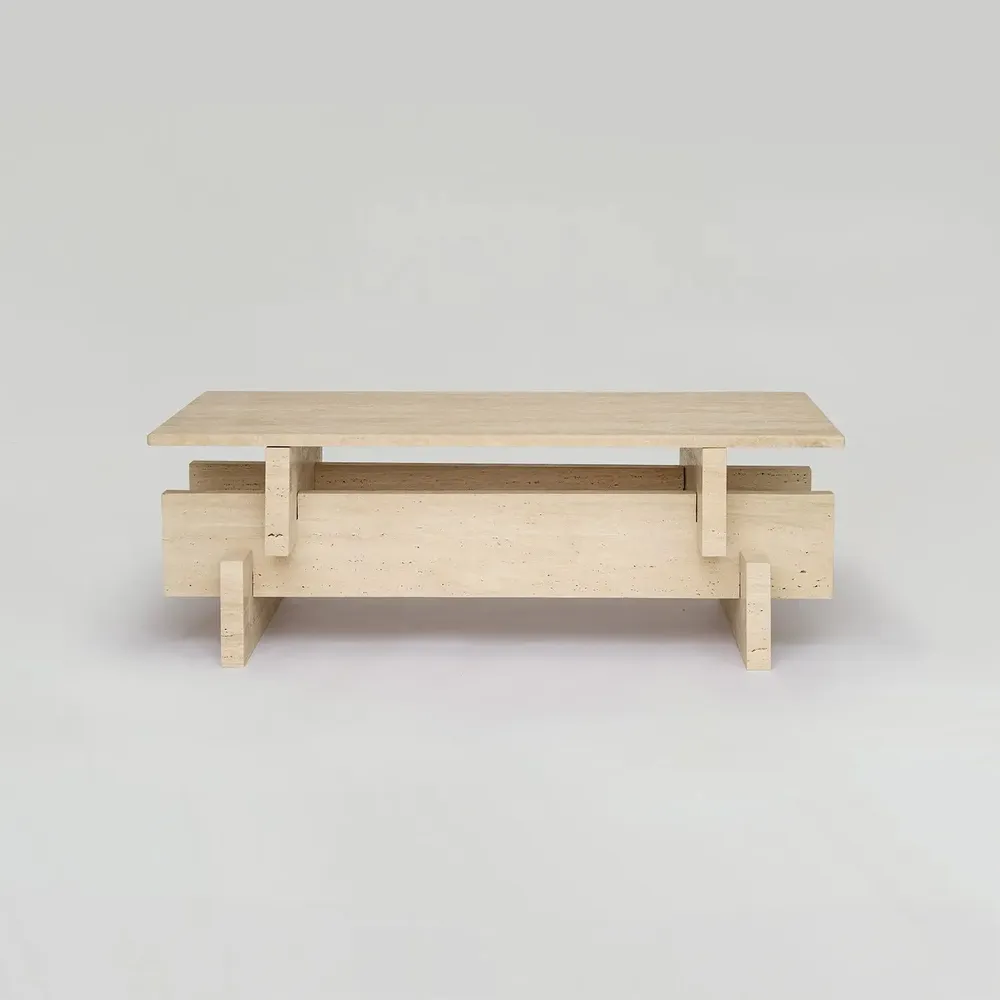 Tables basses - TRAVERTINE COFFEE TABLE 'BERLIN' - KIWANO CONCEPT