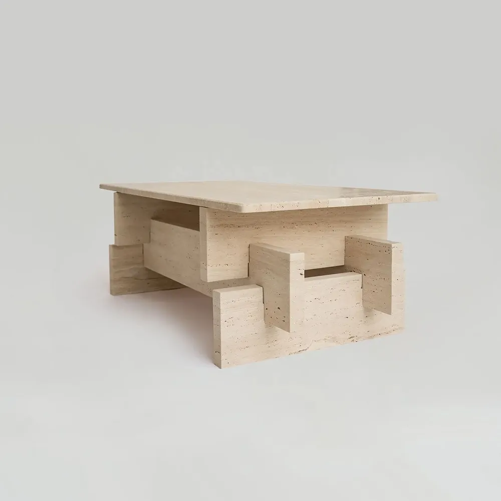Tables basses - TRAVERTINE COFFEE TABLE 'BERLIN' - KIWANO CONCEPT