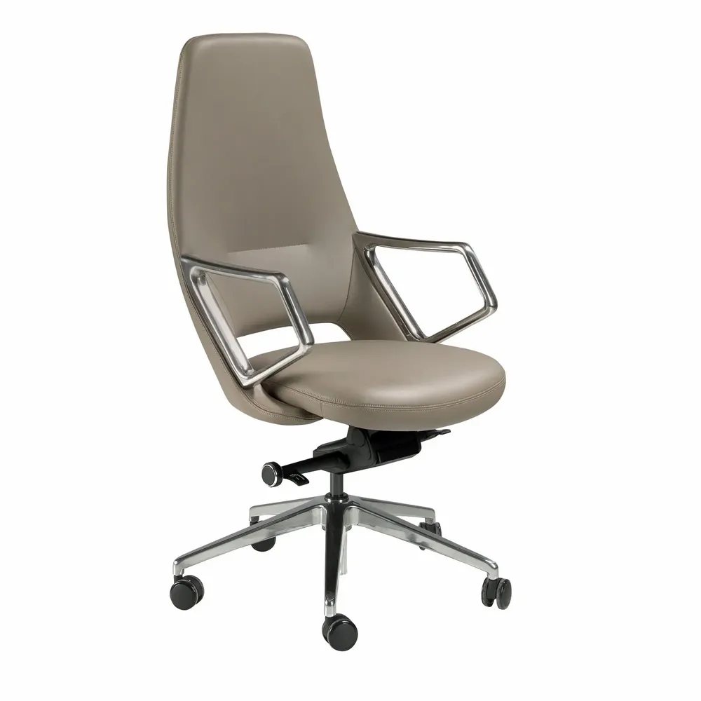 Chairs - Grey leatherette  swivel office chair - ANGEL CERDÁ